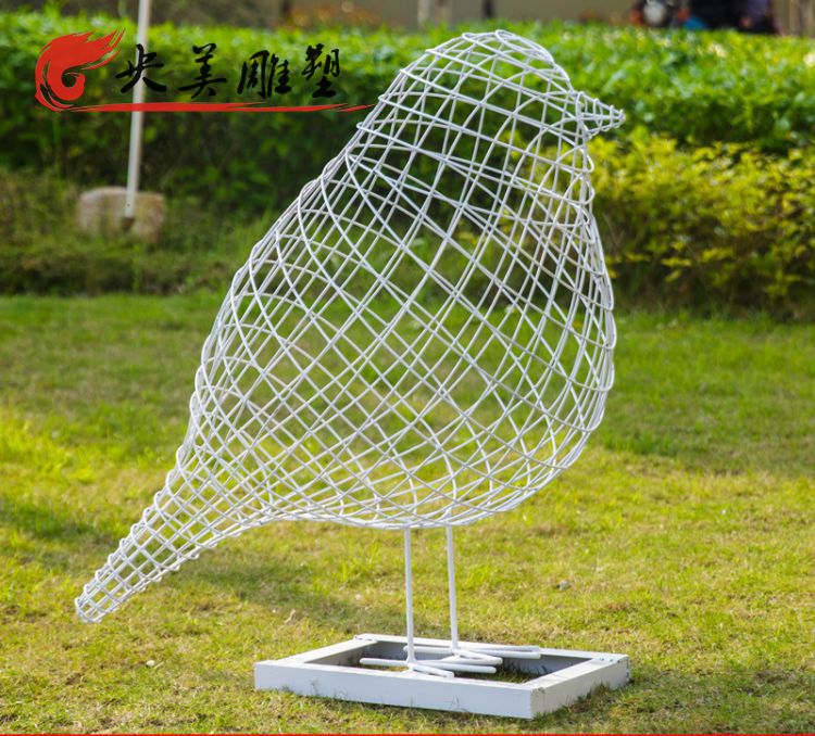 不銹鋼抽象動物裝飾擺件金屬網格小鳥雕塑圖片 不銹鋼抽象動物裝飾擺件金屬網格小鳥雕塑圖片
