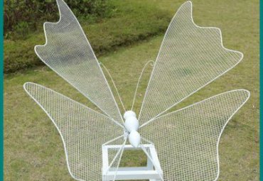 園林草坪不銹鋼抽象金屬網格蝴蝶雕塑