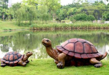 仿真動物景觀池塘擺放烏龜雕塑