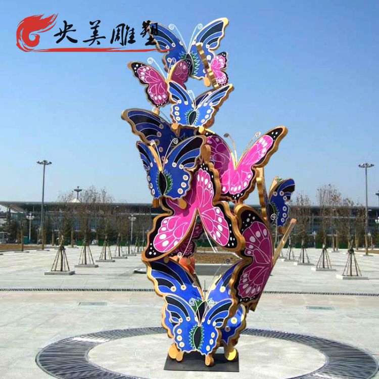 園林公園玻璃鋼彩繪群飛的蝴蝶裝飾景觀圖片 園林公園玻璃鋼彩繪群飛的蝴蝶裝飾景觀圖片