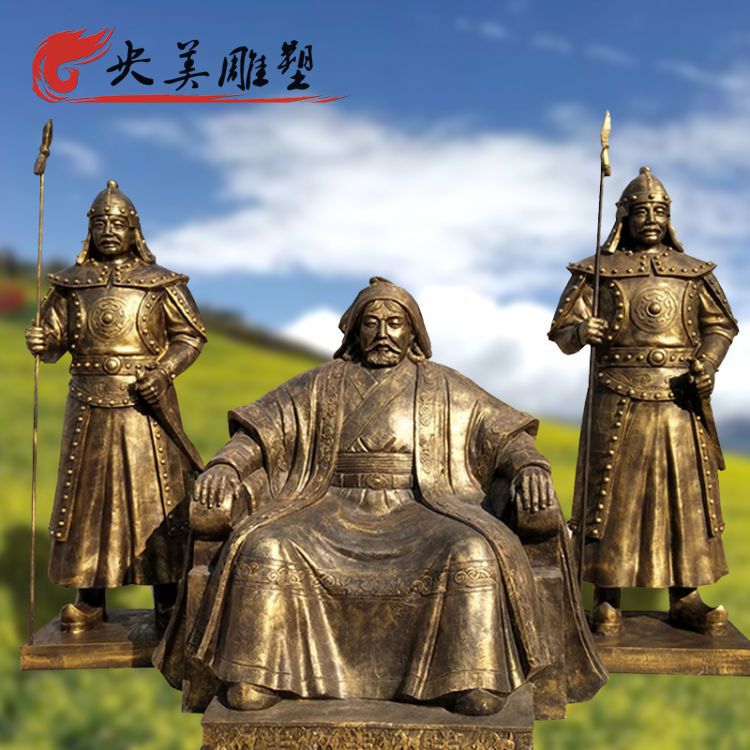 玻璃鋼仿銅歷史名人古代著名人物成吉思汗雕塑雕像圖片 玻璃鋼仿銅歷史名人古代著名人物成吉思汗雕塑雕像圖片
