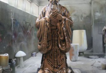 學院歷史古代名人教育家孔子玻璃鋼仿青銅雕塑