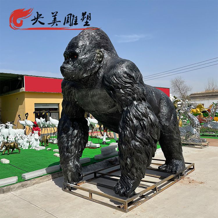 游樂園玻璃鋼大型仿真動物猩猩雕塑圖片 游樂園玻璃鋼大型仿真動物猩猩雕塑圖片