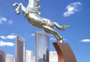 飛天馬兒不銹鋼景觀雕塑，企業精神景觀標識