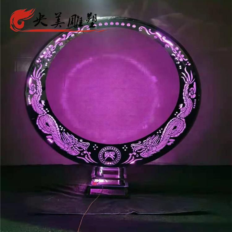 龍紋透光不銹鋼亮化創意圓環雕塑擺件圖片 龍紋透光不銹鋼亮化創意圓環雕塑擺件圖片