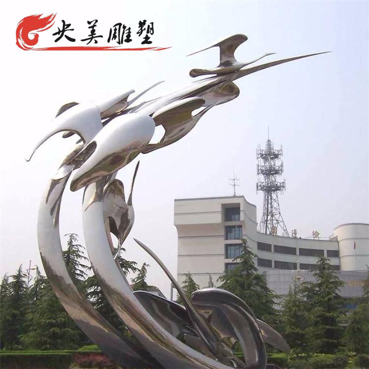 鏡面不銹鋼抽象飛翔大雁校園景觀雕塑圖片 鏡面不銹鋼抽象飛翔大雁校園景觀雕塑圖片