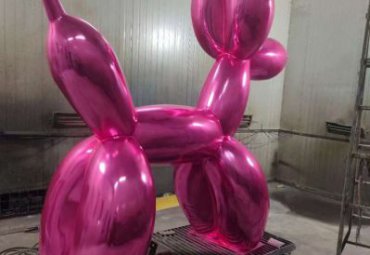 商場(chǎng)美陳擺件玻璃鋼卡通抽象氣球狗雕塑
