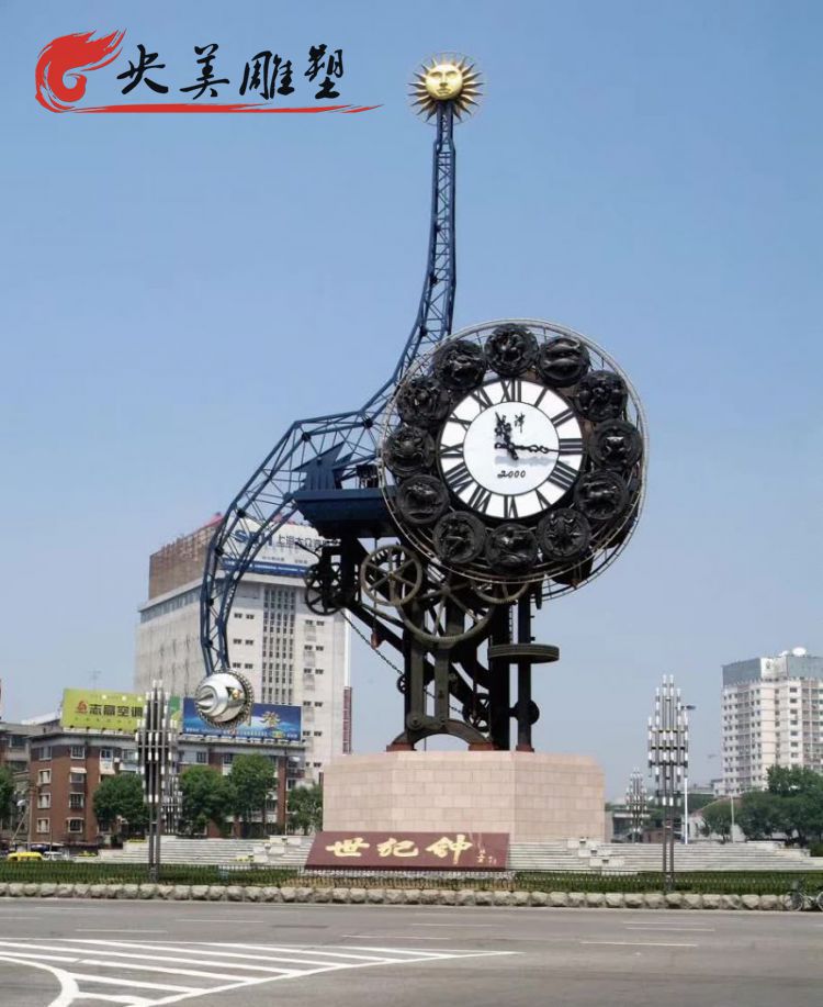 城市廣場擺放大型不銹鋼世紀鐘園林景觀雕塑圖片 城市廣場擺放大型不銹鋼世紀鐘園林景觀雕塑圖片