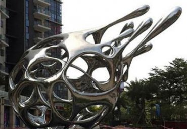 抽象不銹鋼鏤空火龍果雕塑小區園林景觀擺件