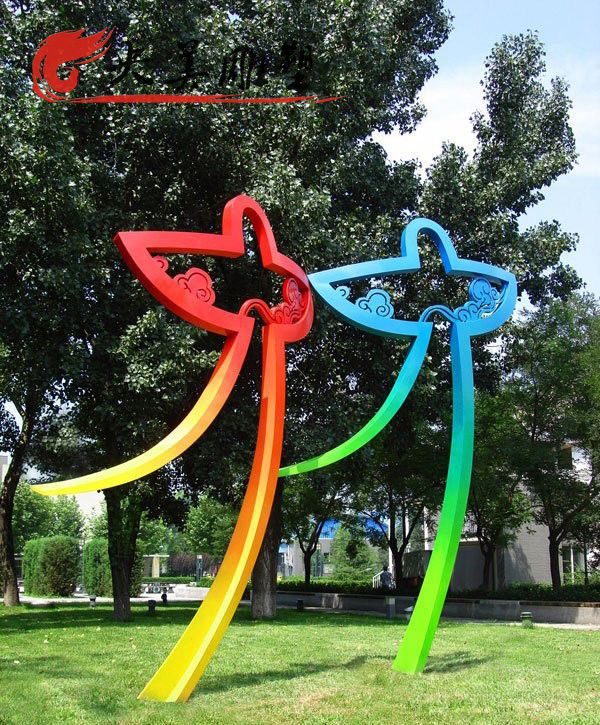 公園園林擺放不銹鋼彩繪抽象風箏景觀雕塑圖片 公園園林擺放不銹鋼彩繪抽象風箏景觀雕塑圖片