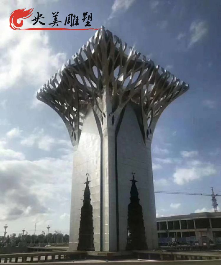 城市街道大型不銹鋼藝術景觀抽象植物樹雕塑圖片 城市街道大型不銹鋼藝術景觀抽象植物樹雕塑圖片