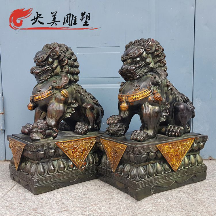 別墅酒店戶外擺放黃銅鑄造招財鎮(zhèn)宅獅子雕塑圖片 別墅酒店戶外擺放黃銅鑄造招財鎮(zhèn)宅獅子雕塑圖片