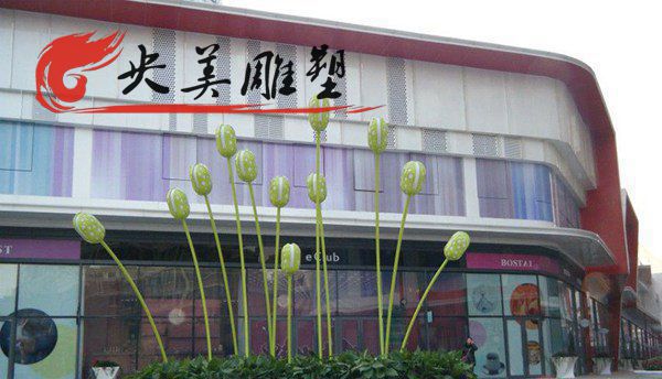 城市街道安裝不銹鋼發光花朵亮化景觀雕塑圖片 城市街道安裝不銹鋼發光花朵亮化景觀雕塑圖片
