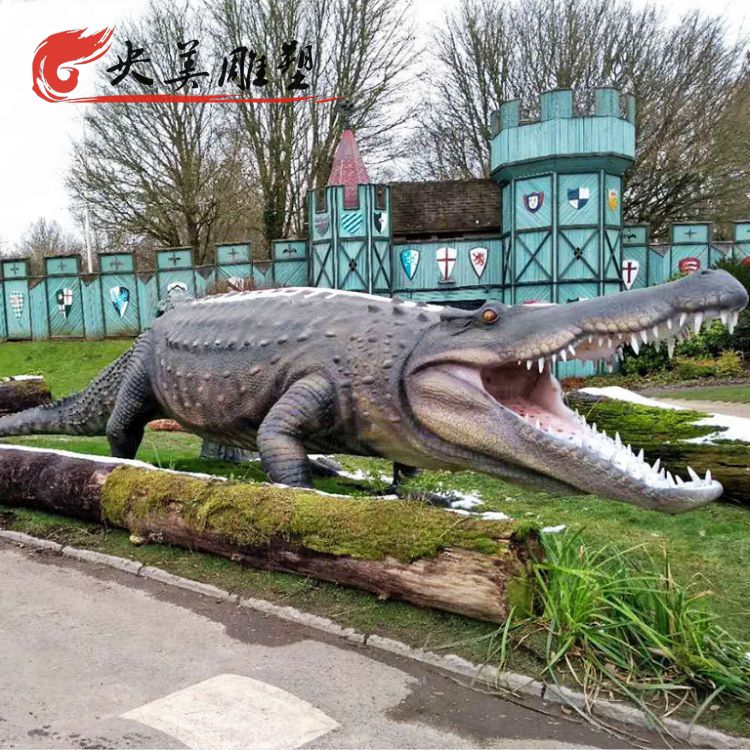 城市園林動(dòng)物園大型創(chuàng)意玻璃鋼仿真鱷魚景觀雕塑圖片 城市園林動(dòng)物園大型創(chuàng)意玻璃鋼仿真鱷魚景觀雕塑圖片
