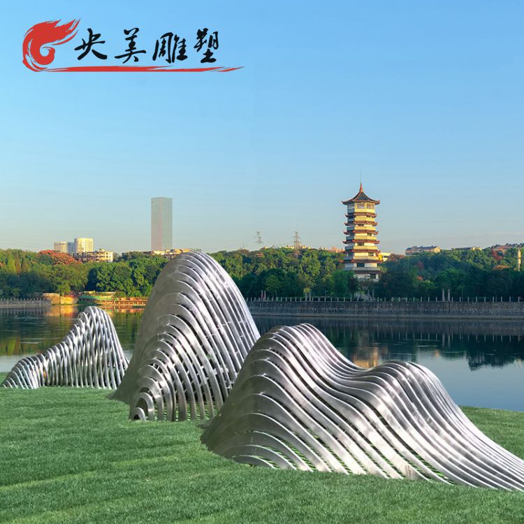 大型公園廣場不銹鋼假山雕塑戶外抽象擺件圖片 大型公園廣場不銹鋼假山雕塑戶外抽象擺件圖片