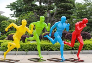 體育場(chǎng)廣場(chǎng)抽象跑步運(yùn)動(dòng)人物剪影玻璃鋼雕塑
